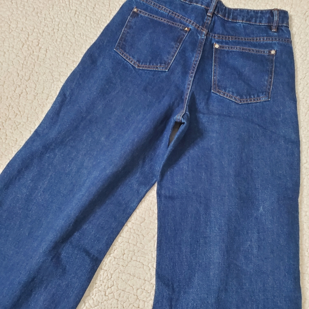 Zara TRF Collection Wide Leg Cropped Jeans Size 2 - Picture 7 of 12